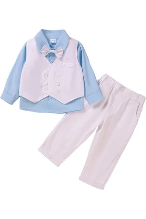 Stylecast Boys Blue & Pink 3 Piece Suit With Bow