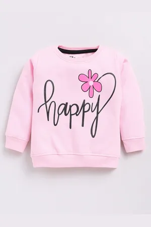 Eteenz Girls Typography Printed Round-Neck Premium Cotton Sweatshirt