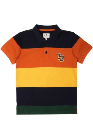 Pepe Jeans Boys Colourblocked Polo Collar Pure Cotton T-shirt