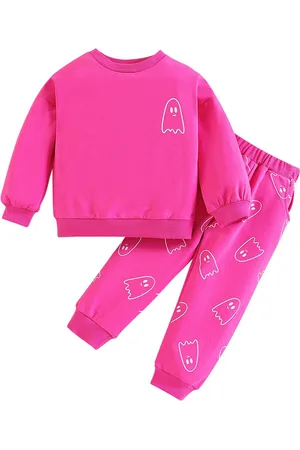Stylecast Girls Pink Round Neck Top with Pyjamas