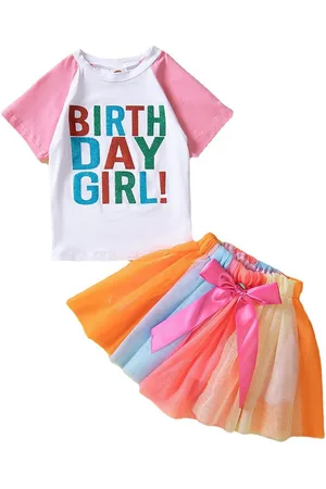 Stylecast Girls Pink Typography Printed T-shirt with Skirt
