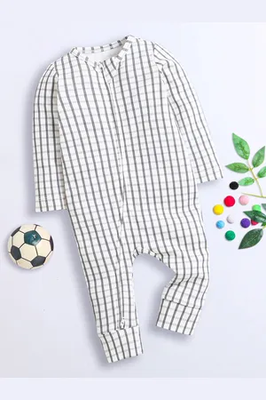 Nino Bambino Infants Checked Organic Cotton Romper