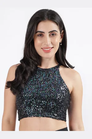 CENTRESTAGE Sequinned Crop Regular Top