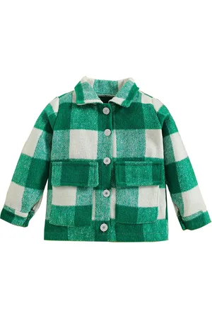 Stylecast Boys Green Checked Windcheater Cotton Tailored Jacket