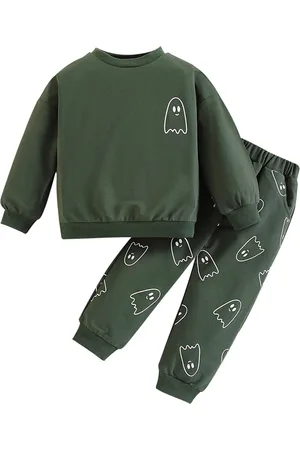 Stylecast Infant Boys Green Graphic Printed Top with Trousers