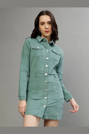 Elle Full Sleeves Pure Cotton Shirt Style Dress