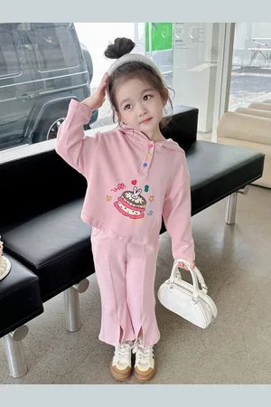 Stylecast Girls Pink Printed Pure Cotton Pullover With Palazzos