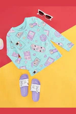 Pantaloons Girls Graphic Printed Long Sleeves Cotton T-shirt