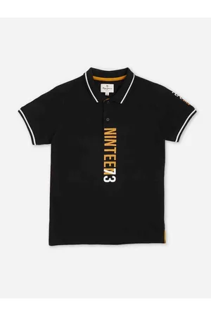 Pepe Jeans Boys Typography Printed Polo Collar Pure Cotton T-shirt