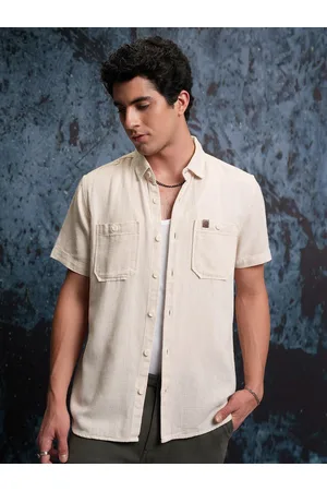 LocoMotive Textured Checked Utility Pocket Regular Shirt
