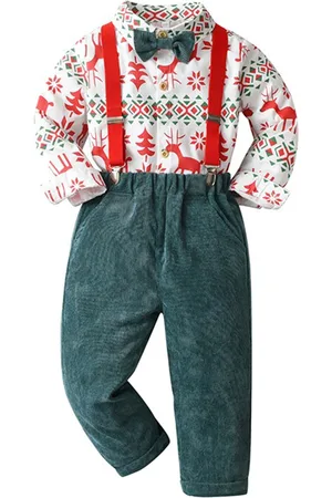 Stylecast Boys Green Printed Shirt With Trousers