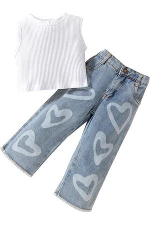 Stylecast Girls White Striped Top with Trousers