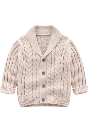 Stylecast Boys Beige Self Design Insulator Cotton Tailored Jacket