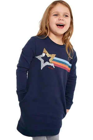 Stylecast Girls Navy Blue Sequinned Cotton Pullover