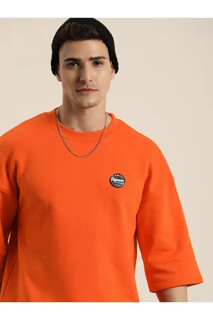 Difference of Opinion Men Oversized Fleece Sweatshirt with Applique Detail