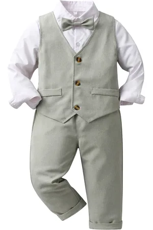 Stylecast Boys Green Checked 3 Piece Suit