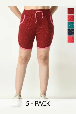 BAESD Women Pack Of 5 Printed High-Rise Shorts
