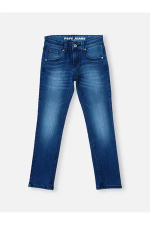Pepe Jeans Boys Slim Fit Mid-Rise Heavy Fade Stretchable Clean Look Jeans