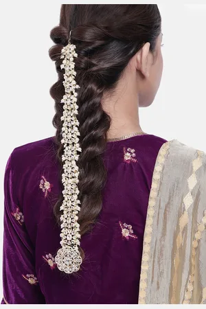 LAIDA Gold-Plated Kundan Studded & Beaded Head Chains