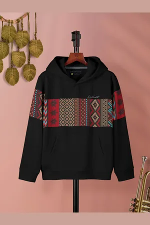 HELLCAT Girls Geometric Printed Hooded Cotton Pullover