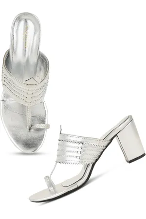 Scentra Embellished One Toe Block Heels