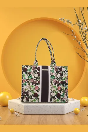 Caprese Floral Printed Leather Oversized Structured Tote Bag