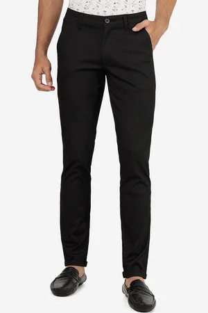 Greenfibre Men Slim Fit Mid-Rise Plain Cotton Regular Trousers