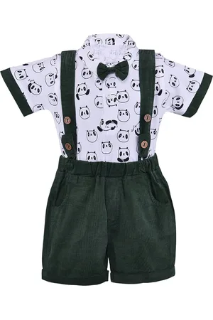 Wish Karo Boys Printed Shirt With Shorts & Suspenders