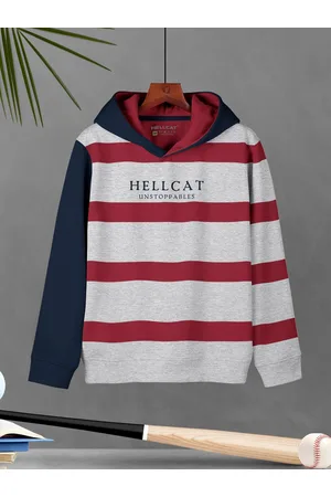 HELLCAT Boys Striped Hooded Pullover