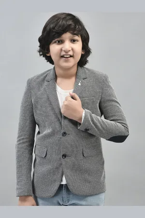 Crimsoune Club Boys Self Design Single-Breasted Casual Blazer