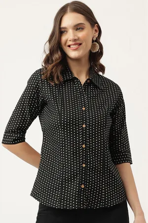 Kalini Classic Polka Dot Printed Spread Collar Casual Shirt