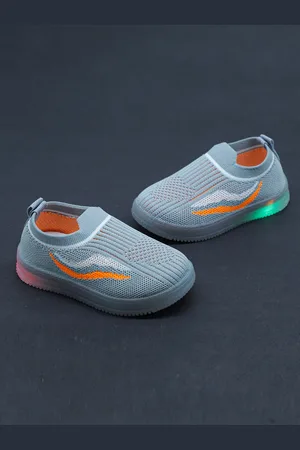 BAESD Kids Textured Slip On Sneakers With LED Lights