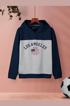 HELLCAT Girls Colourblocked Hooded Pullover Sweatshirt
