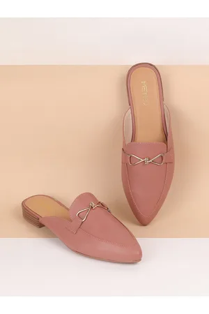 Metro Buckle Detail Pointed Toe Mules