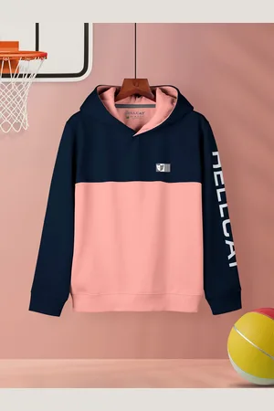 HELLCAT Girls Colourblocked Hooded Sweatshirt