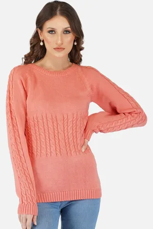 Chemistry Cable Knit Self Design Acrylic Pullover Sweater