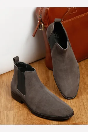 Teakwood Leathers Men Mid Top Suede Chelsea Boots