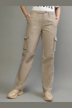 True Religion Women Big T Loose Fit Oversized Pure Cotton Cargo Jeans