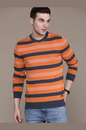 Roadster Men Striped Cotton Sweater Vest