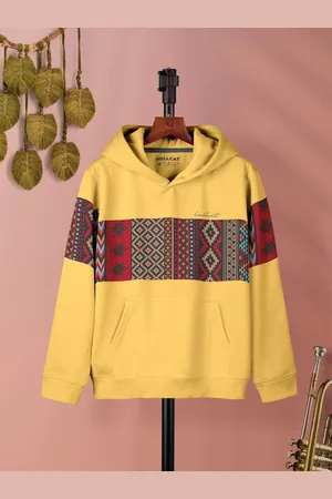 HELLCAT Girls Geometric Printed Hooded Cotton Pullover