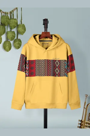 HELLCAT Boys Geometric Printed Hooded Sweatshirt