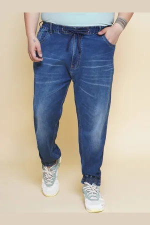 John Pride Men Jean Mid-Rise Light Fade Cotton Stretchable Jogger Jeans