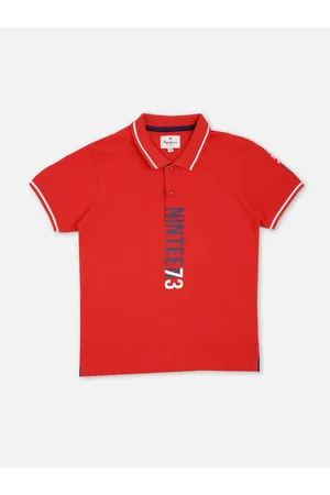 Pepe Jeans Boys Typography Printed Polo Collar T-Shirt