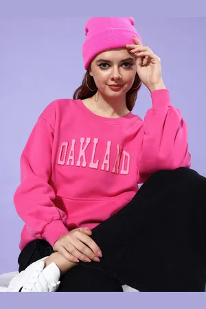 Dillinger Women Typography Printed Oversized Sweatshirt
