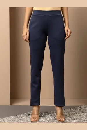 Lakshita Women Mid Rise Smart Straight Fit Plain Trousers