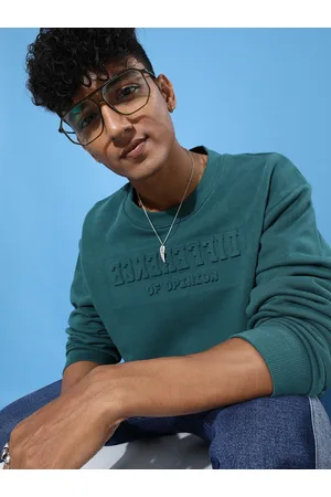 Difference of Opinion Men Typography Oversized Fleece Sweatshirt