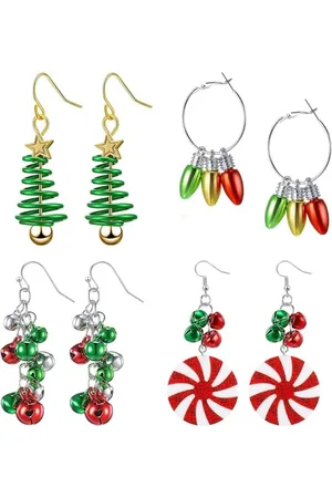 EL REGALO Set Of 4 Christmas Contemporary Drop Earrings