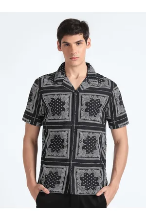 Flying Machine Ethnic Motifs Printed cuban Collar Casual Shirt