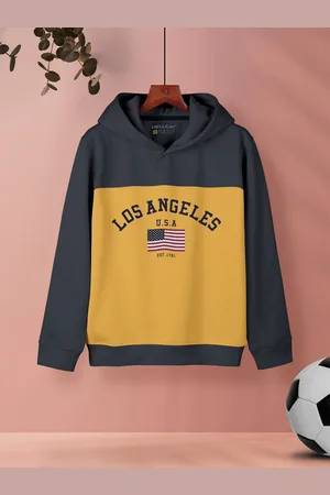 HELLCAT Girls Colourblocked Hooded Cotton Sweatshirt