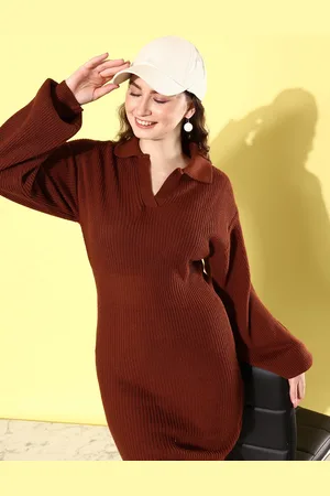 Roadster The Life Co. Self Design Fascination Infatuation-Sleeve Show Mini Jumper Dress
